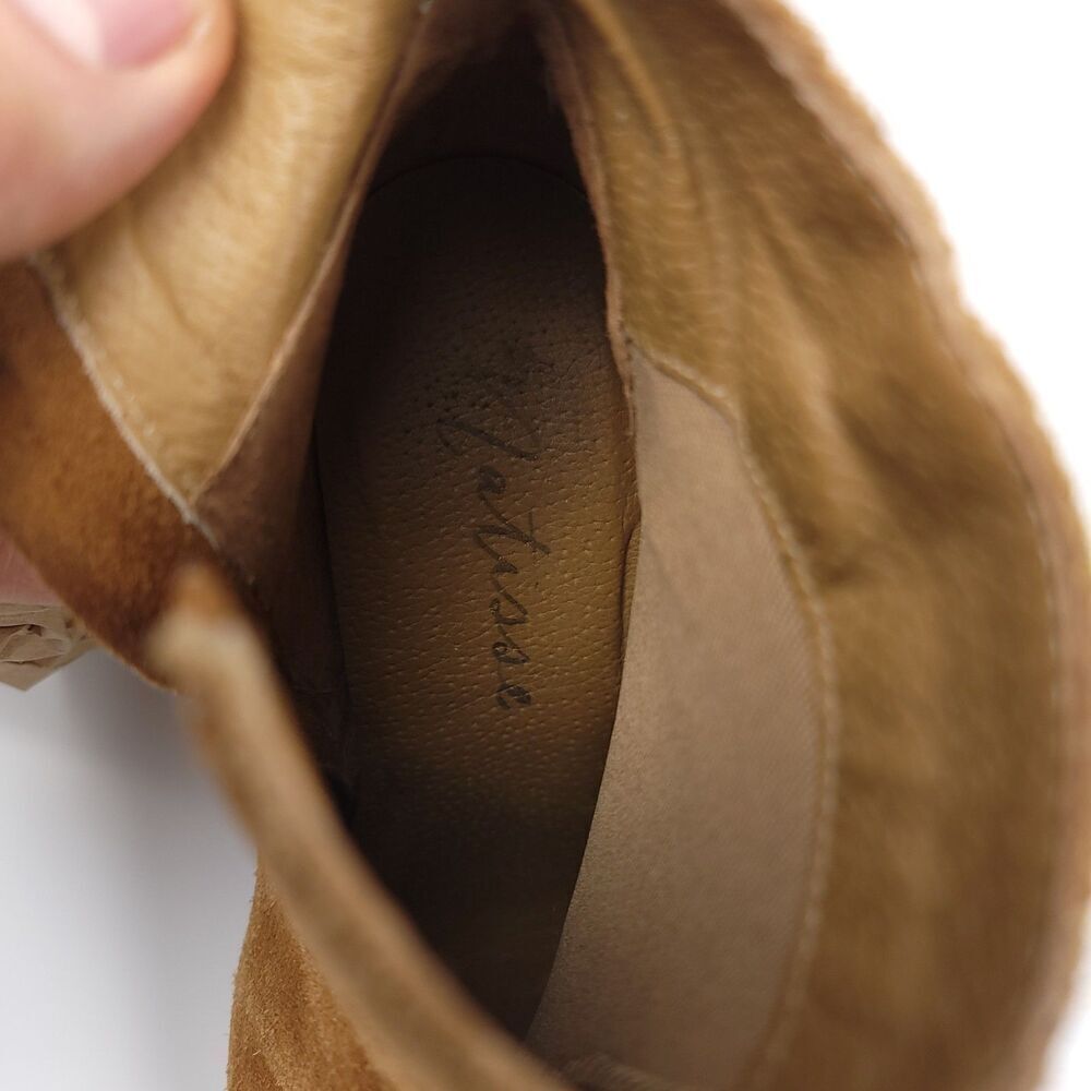 MATISSE Metric Fawn Tan Suede Leather Booties Geo Western Boho Block Heel 7.5 - Picture 10 of 10